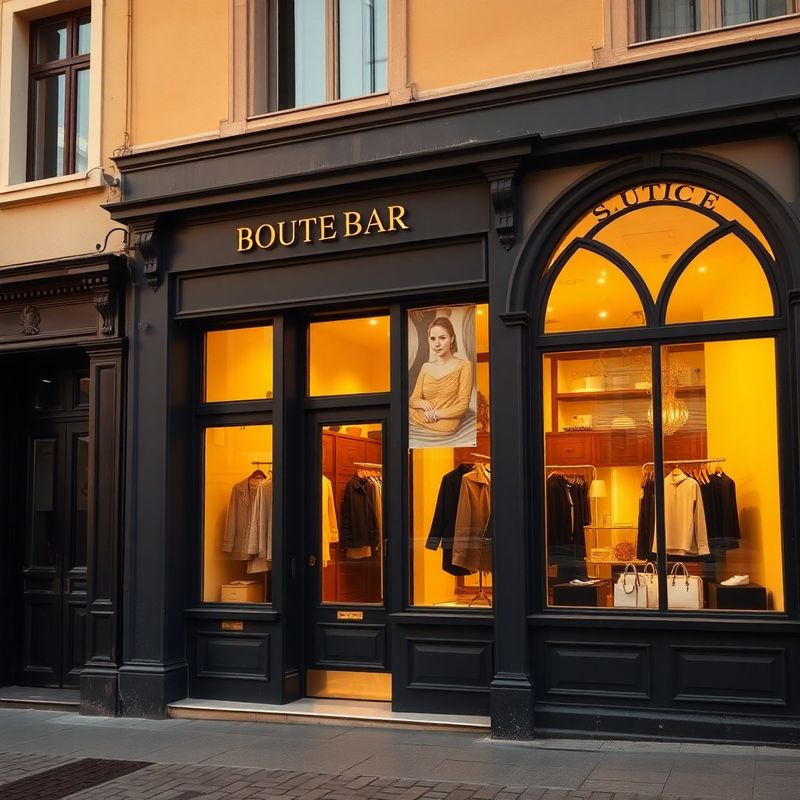 Intrarea boutique-ului AdvisoryOrigin pe o stradă istorică din Oradea, fațadă charcoal și firmă din alamă aurie